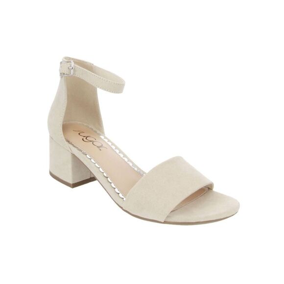 Style & Co Henna Women's Open Toe Dress Sandals - Tan Textile Uppers, Size 9
